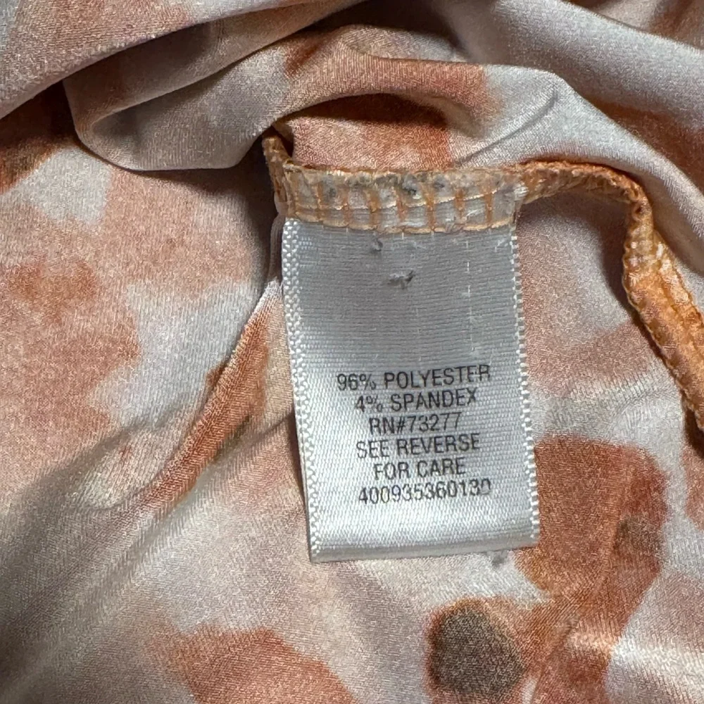 Dana Buchman Orange and White Ruched Blouse - Picture 4 of 6